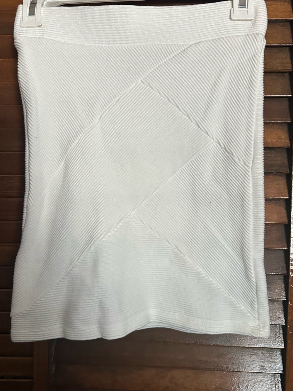 GUESS White Textured Knit Mini Skirt